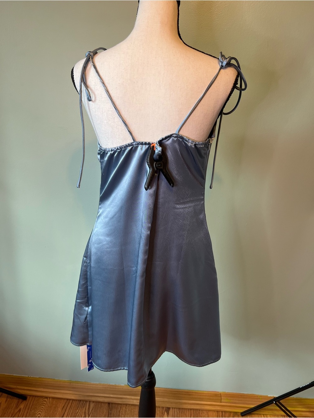 Cider Light Blue Silky Cowl Neck Slip Dress Size XL - Picture 5 of 7